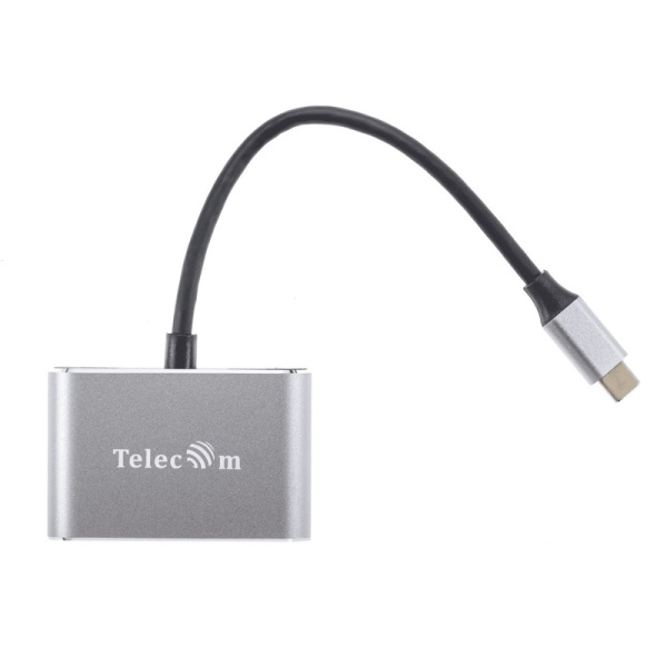 Кабель Telecom USB Type-C - HDMI - VGA - USB A - USB PD Type-C 0.2 метра  (TUC055)