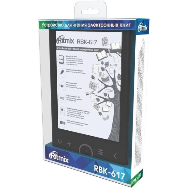 Книга электронная Ritmix RBK-617 6 дюймов черная (80000919)