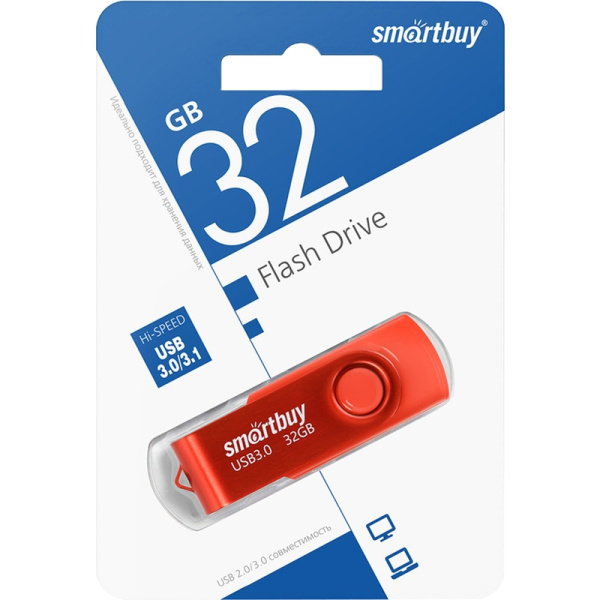 Флешка USB 3.0 32 ГБ Smartbuy Twist (SB032GB3TWR)