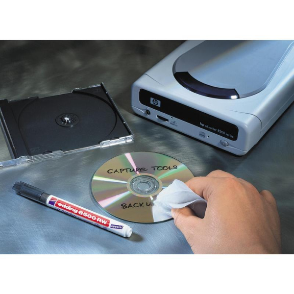 Маркер для CD Edding E-8500/1 стираемый, черный, 1 мм