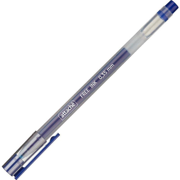 Ручка гелевая одноразовая Attache Free ink синяя (толщина линии 0.35 мм)