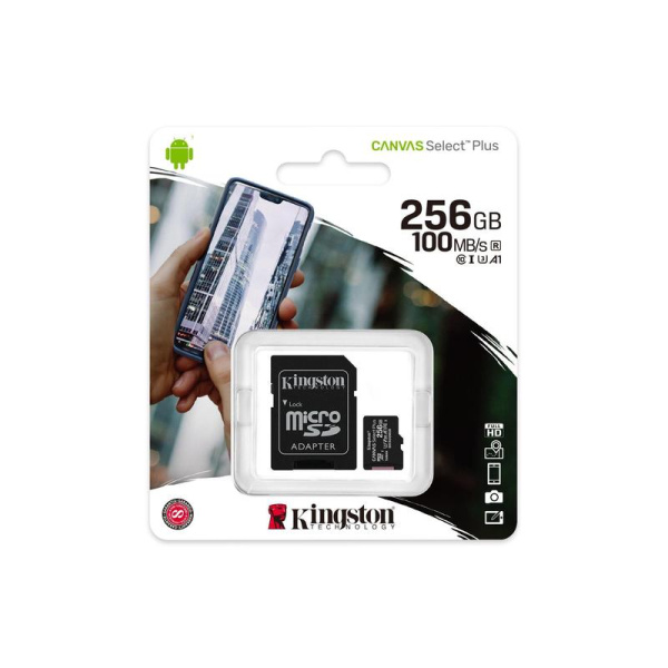 Карта памяти 256 ГБ microSDXC Kingston Canvas Select Plus Class 10 UHS-I (SDCS2/256GB)