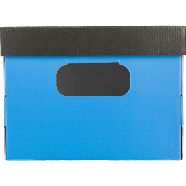 Короб архивный микрогофрокартон Attache 335х245х185 мм с крышкой  синий/черный