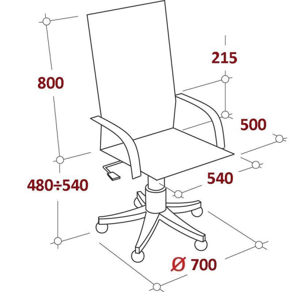 Кресло для руководителя Easy Chair 518 ML черное (натуральная кожа с компаньоном, металл)