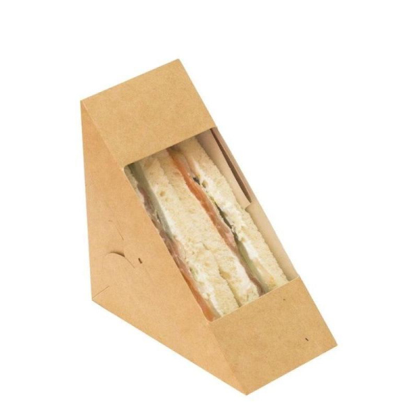 Контейнер под сэндвичи DoEco Eco Sandwich 130х130х70 мм коричневый (50 штук в упаковке)