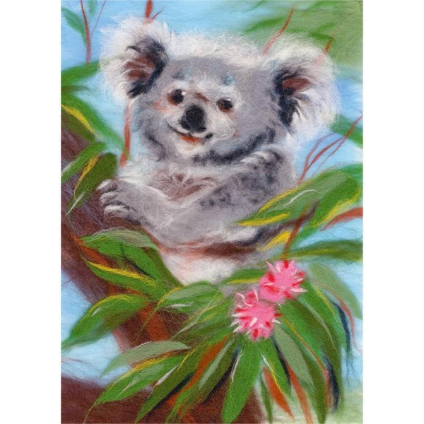 Набор для валяния картины Woolla Шерстяной креатив Добродушная коала