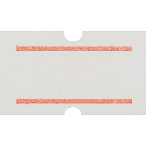 Этикет-лента прямоугольная белая с красной полосой 21.5х12 мм (10 рулонов по 1000 этикеток)