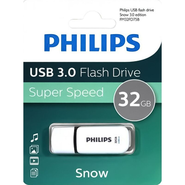 Флешка USB 3.0 32 ГБ Philips SNOW 3.0 (FM32FD75B/97)