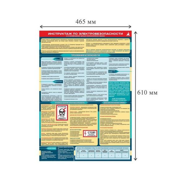 Плакат информационный инструктаж по электробезопасности
