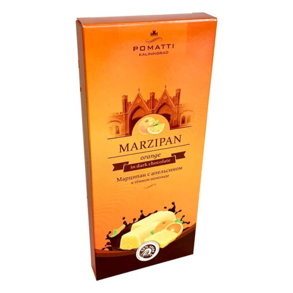 Марципан Pomatti с апельсином в темном шоколаде 85 г
