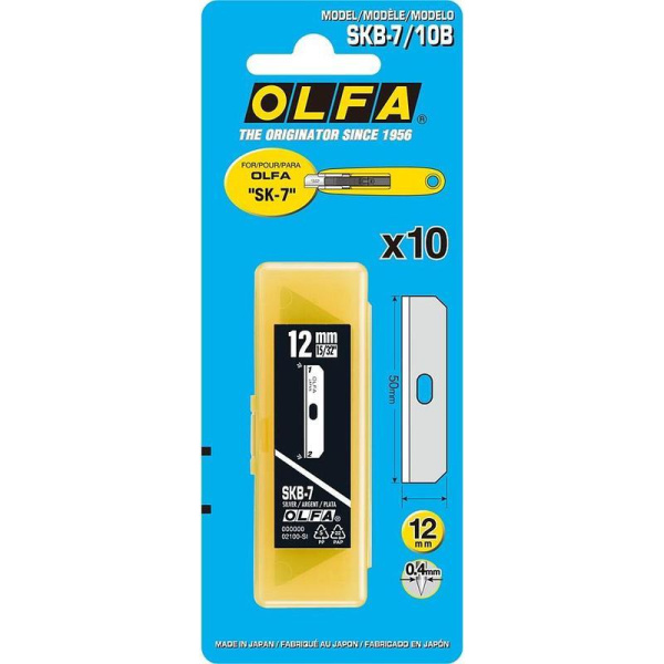 Лезвия сменные для канцелярских ножей Olfa OL-SK-7 12 мм (10 штук в упаковке)