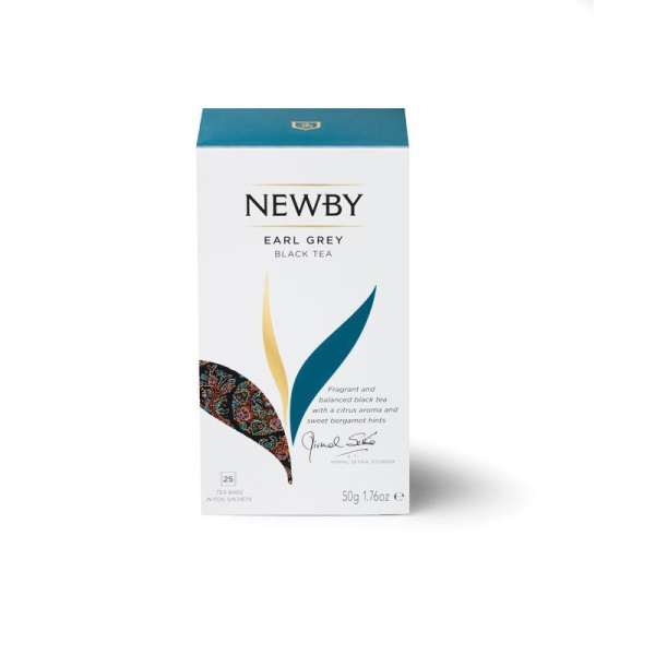 Чай Newby Earl Grey черный с бергамотом 25 пакетиков