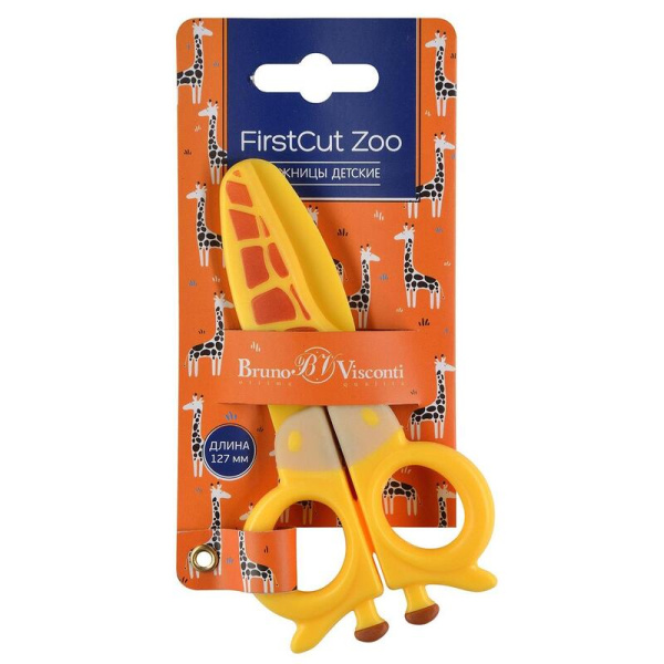 Ножницы детские 127 мм Bruno Visconti Firstcut Zoo тупоконечные в  ассортименте