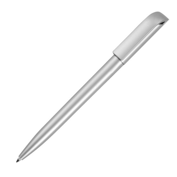 Ручка шариковая одноразовая автоматическая Миллениум синяя (серебристый корпус, толщина линии 0.7 мм)
