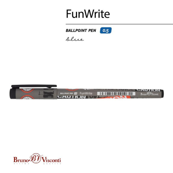 Ручка шариковая неавтоматическая Bruno Visconti FunWrite Video camera  синяя (толщина линии 0.38 мм)