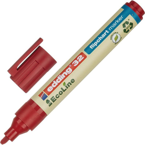 Маркер для бумаги для флипчартов Edding 32 Ecoline  цвета (толщина линии 1-5 мм) скошенный наконечник