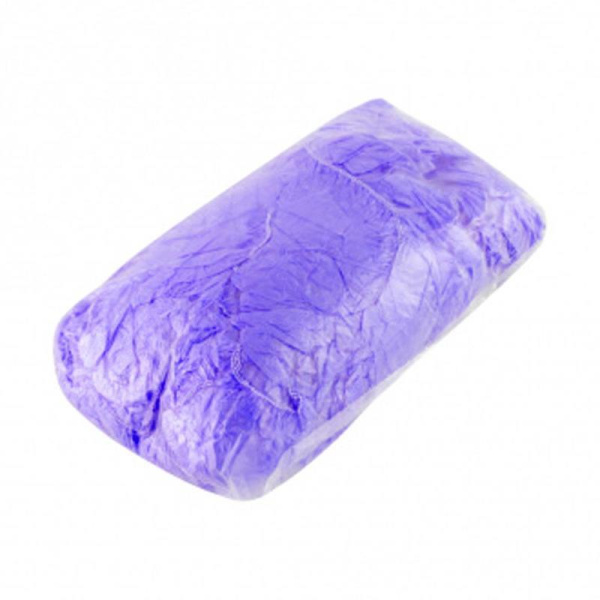 Бахилы одноразовые полиэтиленовые повышенной плотности 35 мкм фиолетовые  (3,5 г, 50 пар в упаковке)
