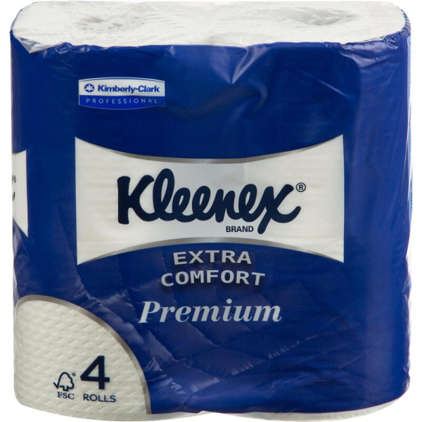 Бумага туалетная Kimberly-Clark Kleenex Premium Extra Comfort 4-слойная  белая (24 рулона в упаковке)