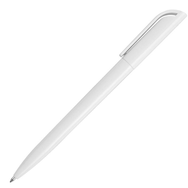 Ручка шариковая одноразовая автоматическая Миллениум синяя (белый корпус, толщина линии 0.7 мм)