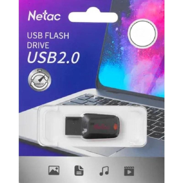 Флешка USB 2.0 64 ГБ Netac U197 (NT03U197N-064G-20BK)