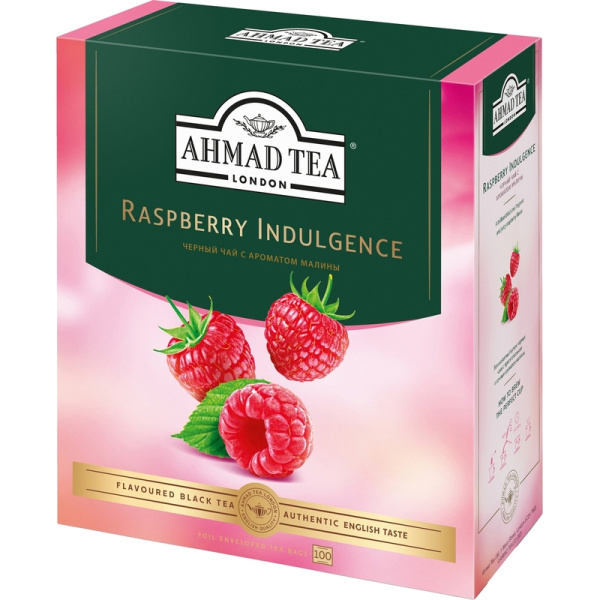 Чай черный Ahmad Tea Raspberry Indulgence 100 пакетиков (малина)