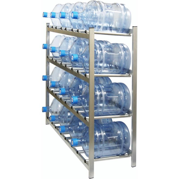 Стеллаж для бутилированной воды Бомис-16 на 16 тар по 19л металлик