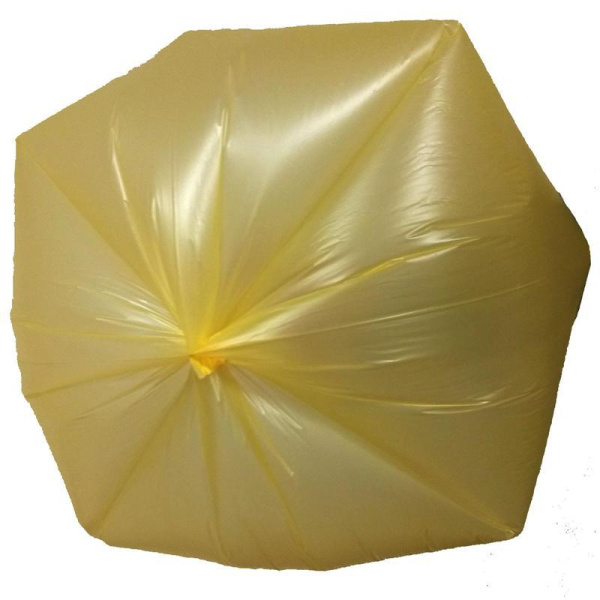 Мешки для мусора на 35 л желтые (ПНД, 8 мкм, в рулоне 30 шт, 48х58 см)