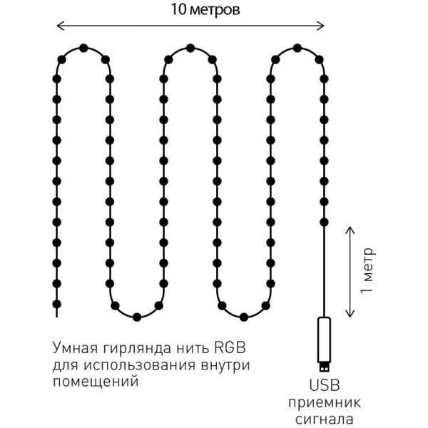 Электрогирлянда Эра белый свет 100 светодиодов 10 м