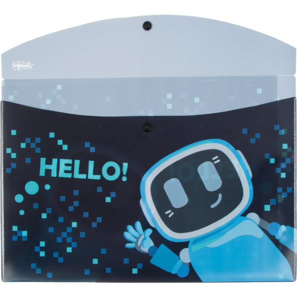 Папка-конверт на кнопке №1 School Robot Hello А5 (2 штуки в упаковке)