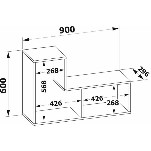 Книжная полка Сокол ПК-9 (белый, 900х296х600 мм)