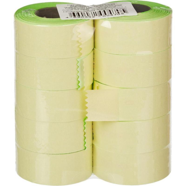 Этикет-лента прямоугольная зеленая 26х16 мм (10 рулонов по 1000 этикеток)
