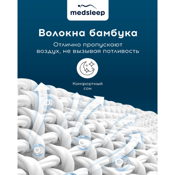 Подушка Medsleep Dao 40х60 см бамбуковое волокно и  микроволокно/микрофибра и тенсель