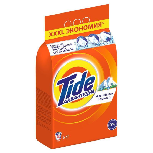 Стиральный порошок Tide для цветного и белого белья (отдушки в ассортименте, 6 кг)