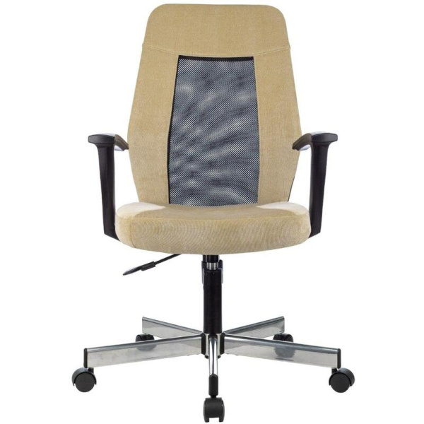Кресло офисное Easy Chair 225 DSL бежевое/черное (сетка/ткань, металл)