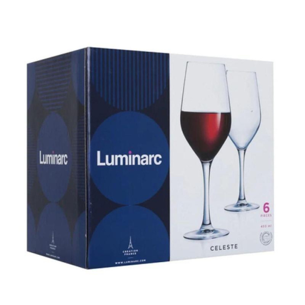 Набор бокалов для вина Luminarc Селест стеклянные 450 мл (6 штук в  упаковке)
