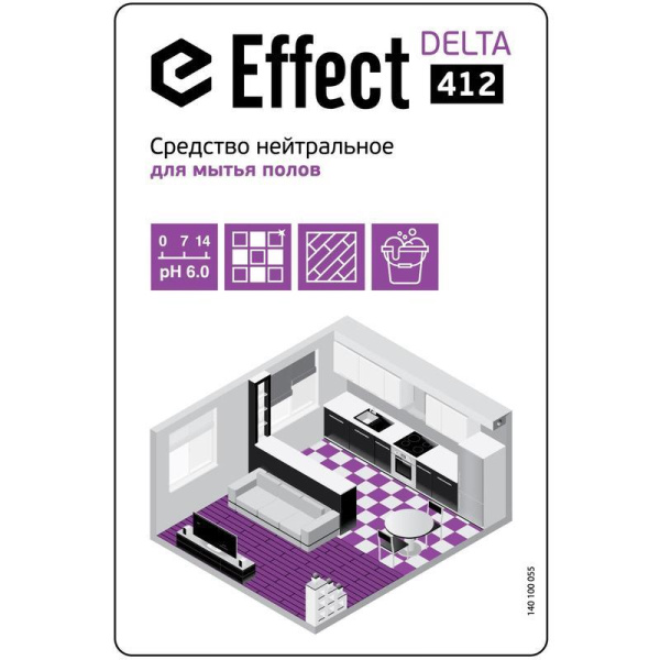 Профессиональное средство для мытья полов Effect Delta 412 1 л (артикул производителя 13749)