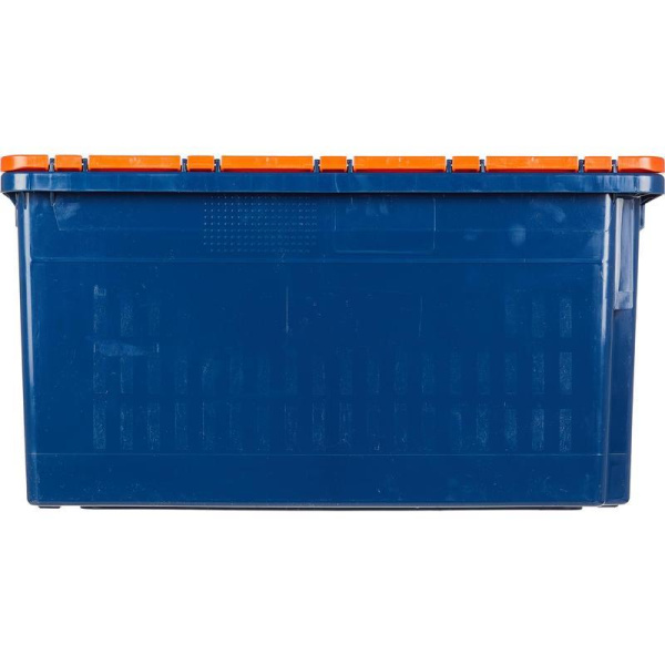 Ящик (лоток) универсальный из ПНД с крышкой 600х400х300 мм синий/оранжевый
