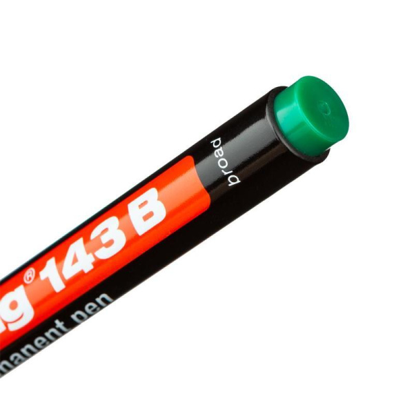 Маркер перманентный Edding 143/4 зеленый (толщина линии 1-3 мм) круглый наконечник