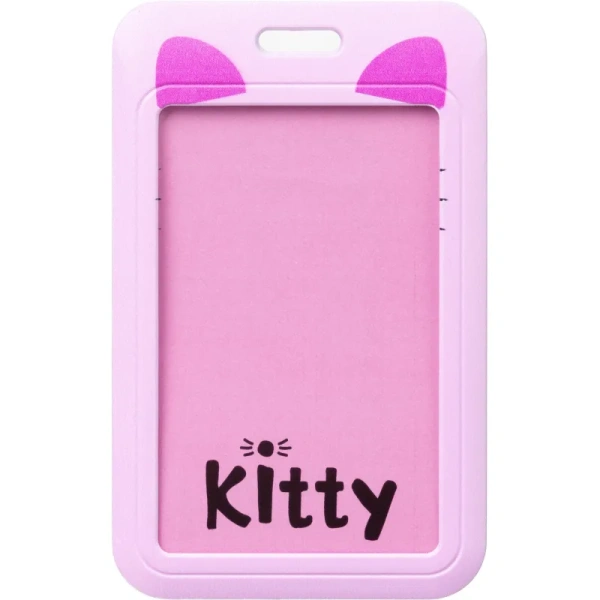 Бейдж Комус Класс Китти вертикальный 110x68 мм крепление шнурком (размер  вкладыша 88x54 мм) Бейдж Комус Класс Китти вертикальный 110x68 мм крепление шнурком (размер  вкладыша 88x54 мм)