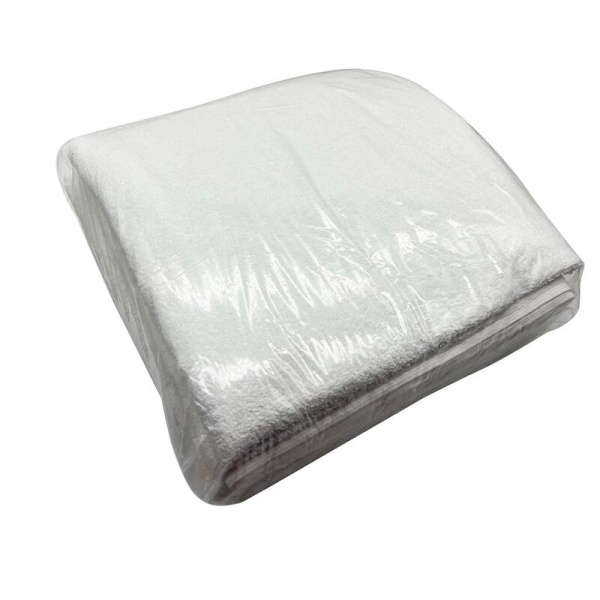 Набор полотенец махровых Luscan 10 штук 70х140 450г/м2 белые (без  бордюра)