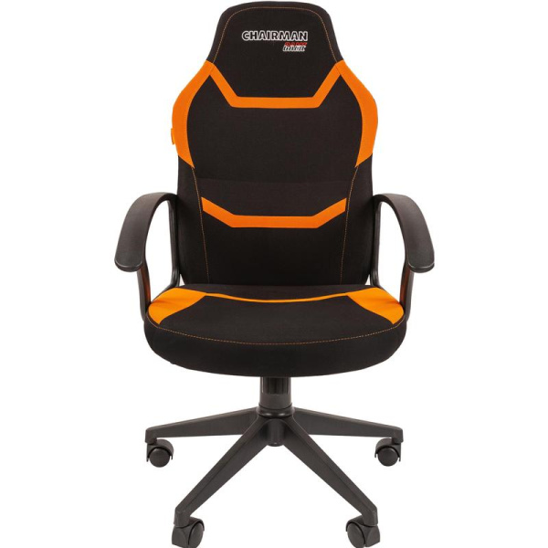Кресло игровое Chairman Game 9 оранжевое/черное (ткань, пластик)