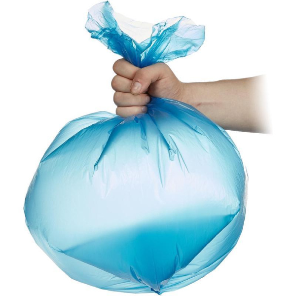 Мешки для мусора на 30 л Эколайф синие (ПНД, 6 мкм, в рулоне 20 шт, 50x58 см)