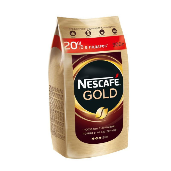 Кофе растворимый Nescafe Gold 900 г (пакет)