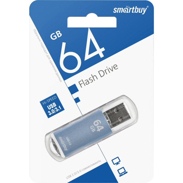 Флешка USB 3.0 64 ГБ Smartbuy V-Cut (SB64GBVC-B3)