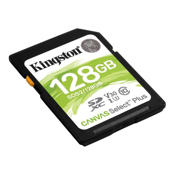 Карта памяти 128 Гб SDXC Kingston Canvas Select Plus UHS-I U3 V30 (SDS2/128Gb)