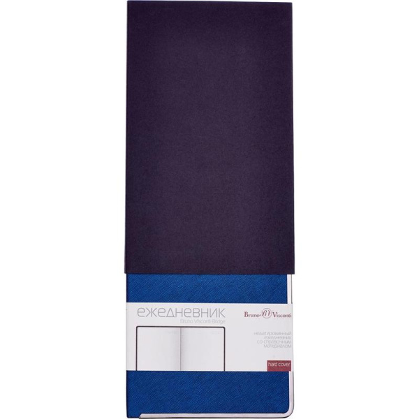 Ежедневник недатированный Bruno Visconti Bridge искусственная кожа А5 136 листов синий (серебристый обрез, 130х212 мм) (артикул производителя 3-528/01)