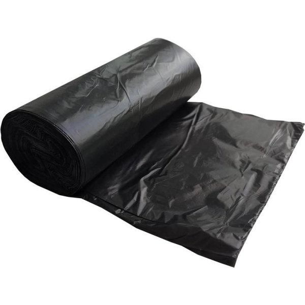Мешки для мусора на 60 л черные (ПНД, 5 мкм, в рулоне 20 шт, 57х60 см)