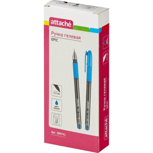Ручка гелевая Attache Epic синяя (толщина линии 0,5 мм)
