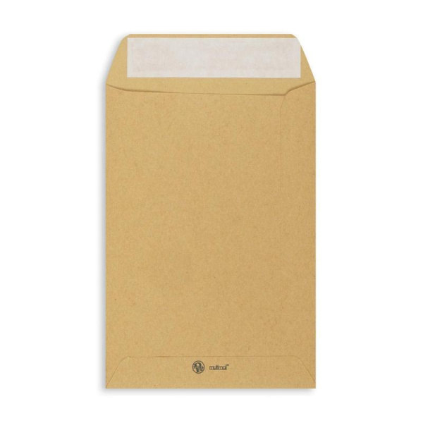 Пакет почтовый Multipack C5 из крафт-бумаги стрип 160х230 мм (80 г/кв.м, 500 штук в упаковке)
