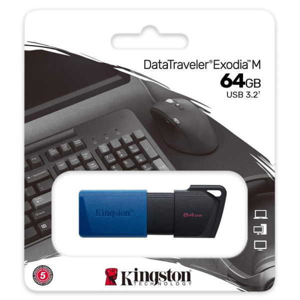 Флешка USB 3.0 64 ГБ Kingston DataTraveler Exodia M (DTXM/64GB)